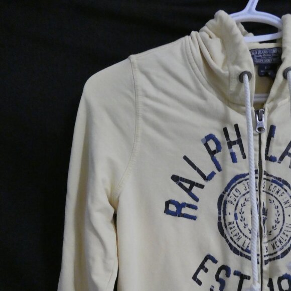 POLO JEANS CO. RALPH LAUREN MFG | small | Yellow Ralph Lauren Logo Zip-Up Hoodie - Picture 5 of 15
